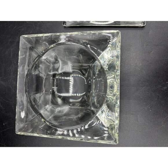 Vintage MCM Square Heavy Crystal Glass Covered Candy Dish Mid Century 6x6x4 - Picture 14 of 16
